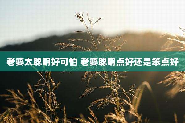 老婆太聪明好可怕 老婆聪明点好还是笨点好