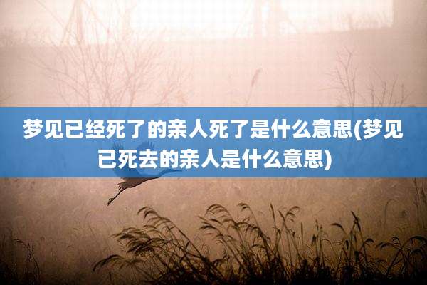 梦见已经死了的亲人死了是什么意思(梦见已死去的亲人是什么意思)