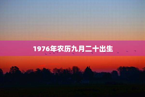 1976年农历九月二十出生