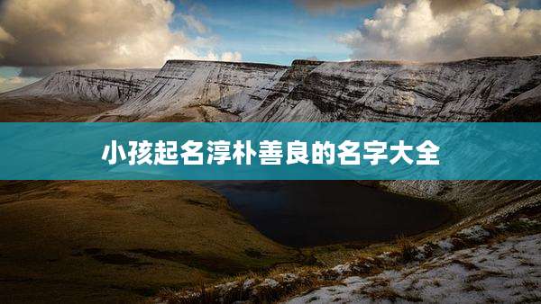 小孩起名淳朴善良的名字大全