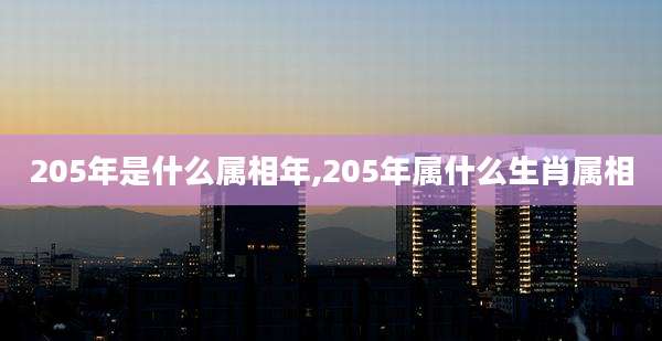 205年是什么属相年,205年属什么生肖属相