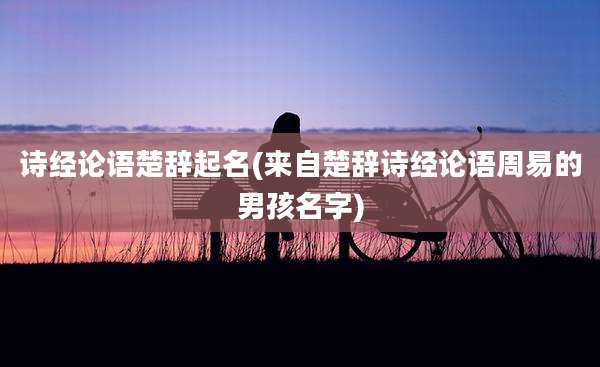 诗经论语楚辞起名(来自楚辞诗经论语周易的男孩名字)