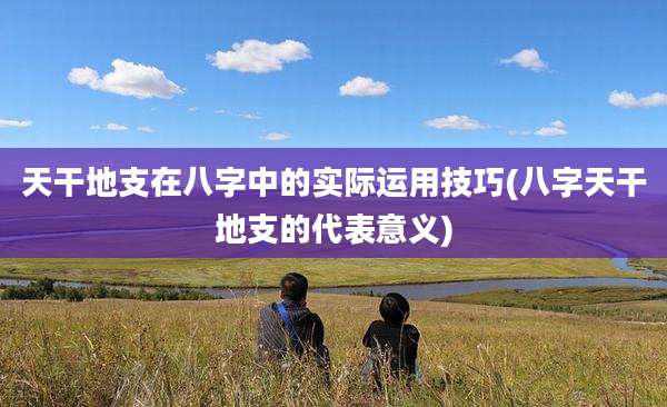 天干地支在八字中的实际运用技巧(八字天干地支的代表意义)