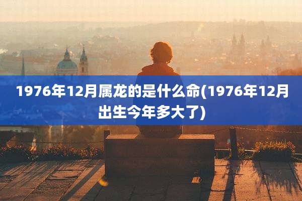 1976年12月属龙的是什么命(1976年12月出生今年多大了)