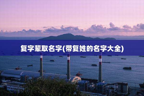 复字辈取名字(带复姓的名字大全)