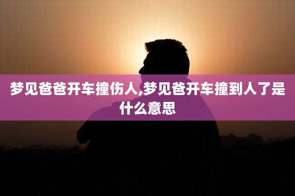 梦见爸爸开车撞伤人,梦见爸开车撞到人了是什么意思