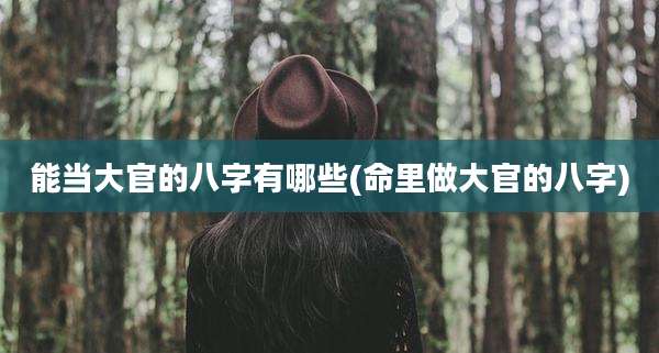 能当大官的八字有哪些(命里做大官的八字)