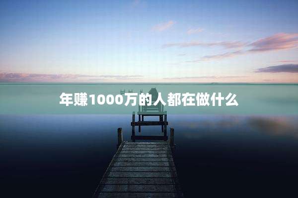 年赚1000万的人都在做什么