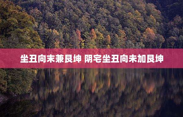 坐丑向末兼艮坤 阴宅坐丑向未加艮坤