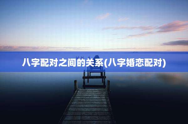 八字配对之间的关系(八字婚恋配对)