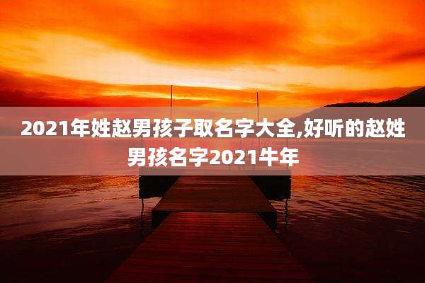 2021年姓赵男孩子取名字大全,好听的赵姓男孩名字2021牛年