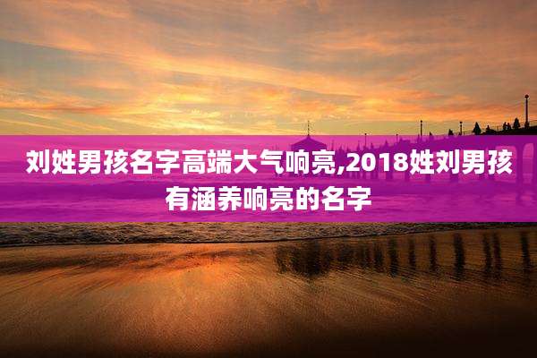 刘姓男孩名字高端大气响亮,2018姓刘男孩有涵养响亮的名字