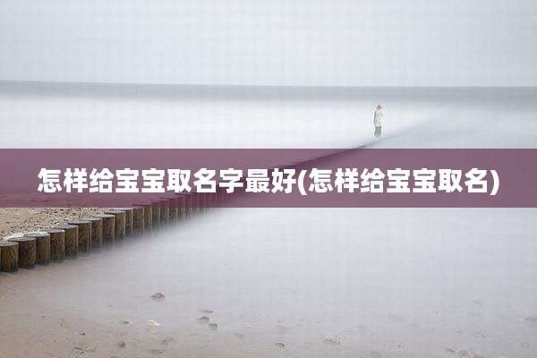 怎样给宝宝取名字最好(怎样给宝宝取名)