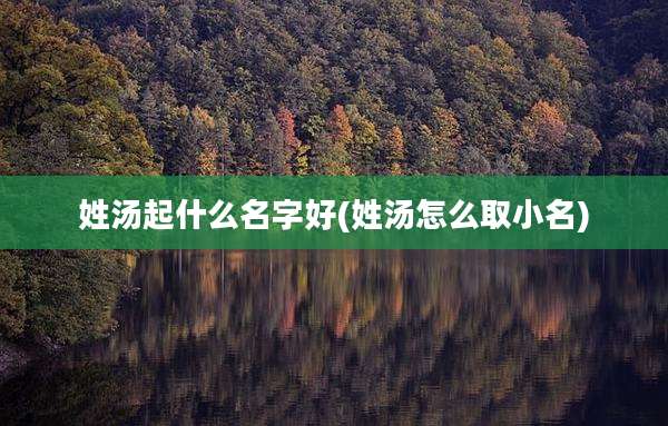 姓汤起什么名字好(姓汤怎么取小名)