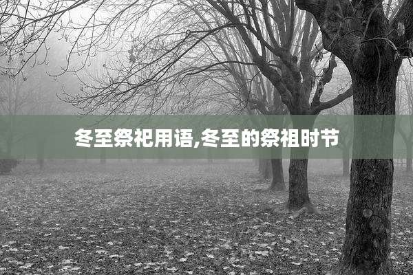 冬至祭祀用语,冬至的祭祖时节