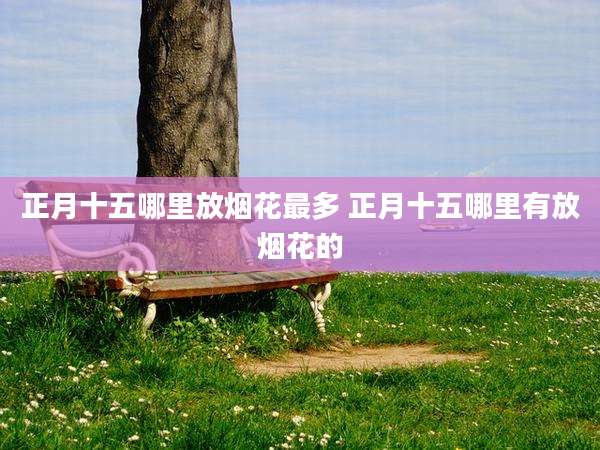 正月十五哪里放烟花最多 正月十五哪里有放烟花的