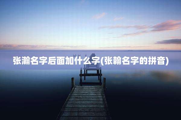 张瀚名字后面加什么字(张翰名字的拼音)