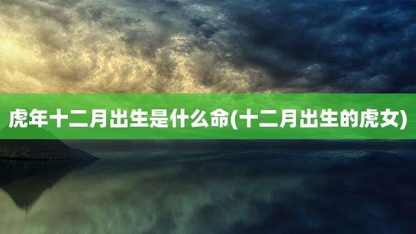 虎年十二月出生是什么命(十二月出生的虎女)