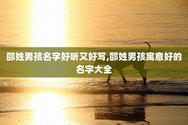 邵姓男孩名字好听又好写,邵姓男孩寓意好的名字大全