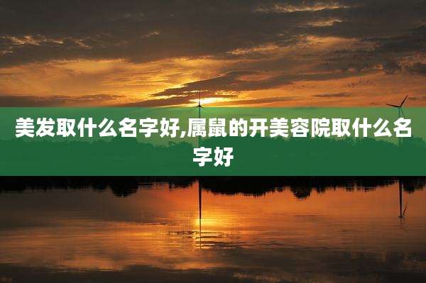 美发取什么名字好,属鼠的开美容院取什么名字好
