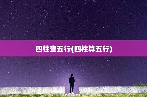 四柱查五行(四柱算五行)