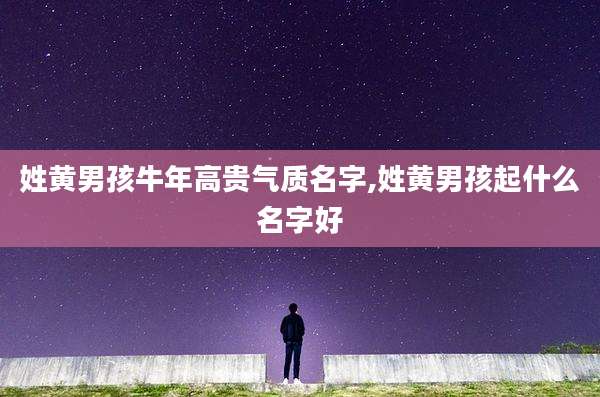 姓黄男孩牛年高贵气质名字,姓黄男孩起什么名字好
