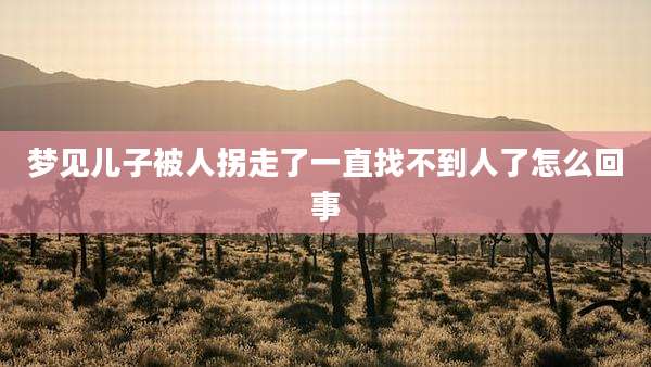 梦见儿子被人拐走了一直找不到人了怎么回事