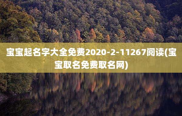 宝宝起名字大全免费2020-2-11267阅读(宝宝取名免费取名网)