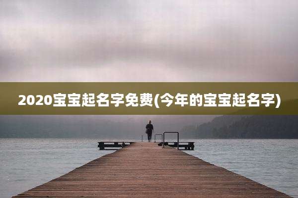 2020宝宝起名字免费(今年的宝宝起名字)