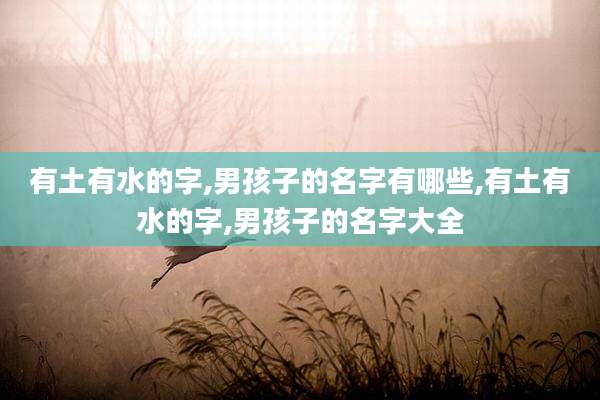有土有水的字,男孩子的名字有哪些,有土有水的字,男孩子的名字大全