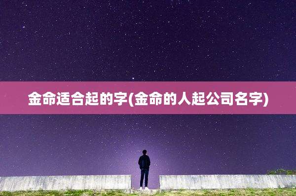 金命适合起的字(金命的人起公司名字)