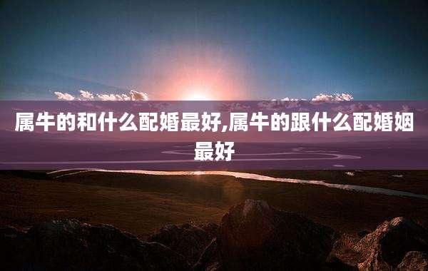 属牛的和什么配婚最好,属牛的跟什么配婚姻最好