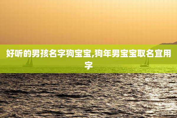 好听的男孩名字狗宝宝,狗年男宝宝取名宜用字