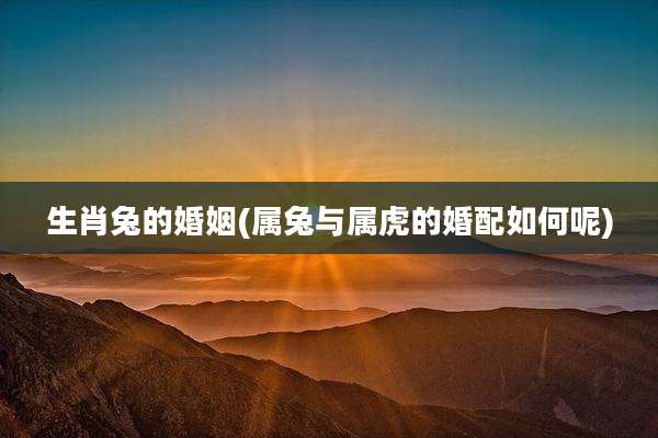 生肖兔的婚姻(属兔与属虎的婚配如何呢)