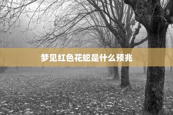 梦见红色花蛇是什么预兆