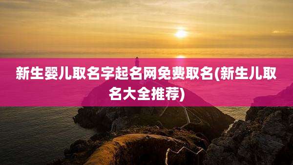 新生婴儿取名字起名网免费取名(新生儿取名大全推荐)
