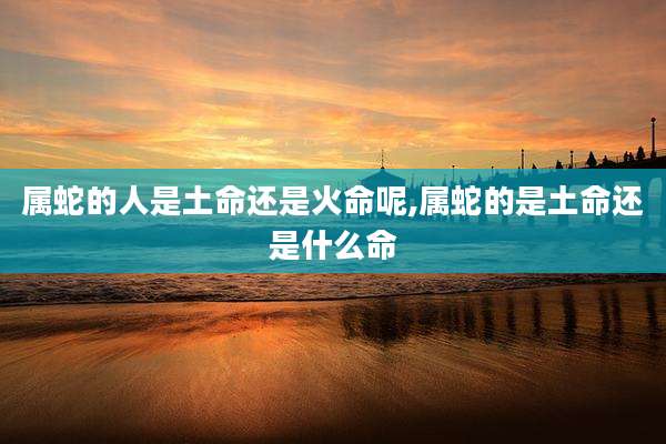 属蛇的人是土命还是火命呢,属蛇的是土命还是什么命