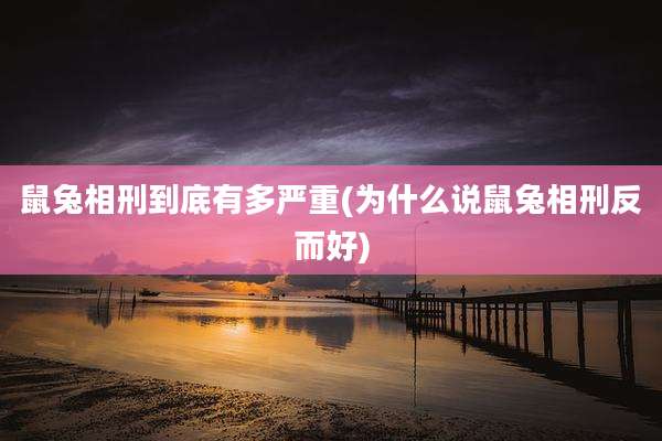鼠兔相刑到底有多严重(为什么说鼠兔相刑反而好)