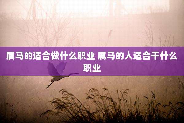 属马的适合做什么职业 属马的人适合干什么职业
