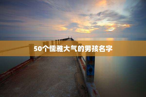 50个儒雅大气的男孩名字
