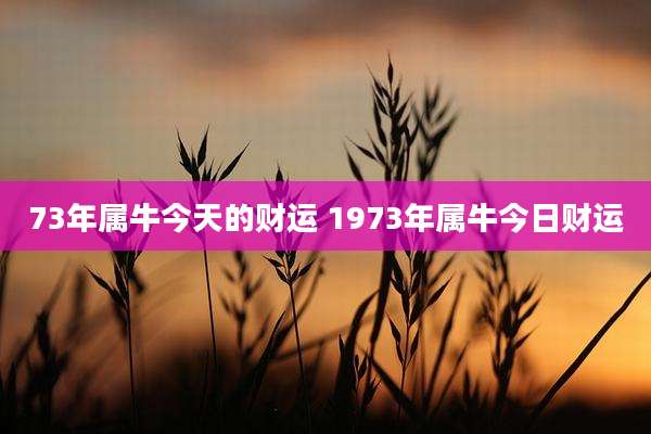 73年属牛今天的财运 1973年属牛今日财运