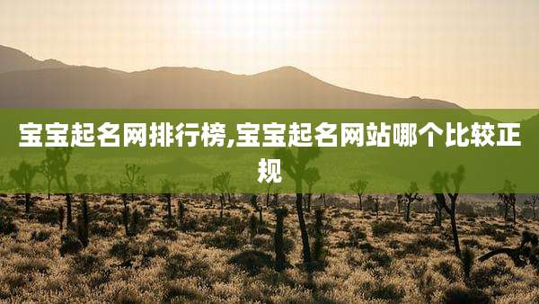 宝宝起名网排行榜,宝宝起名网站哪个比较正规