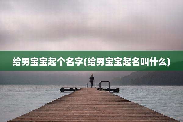 给男宝宝起个名字(给男宝宝起名叫什么)