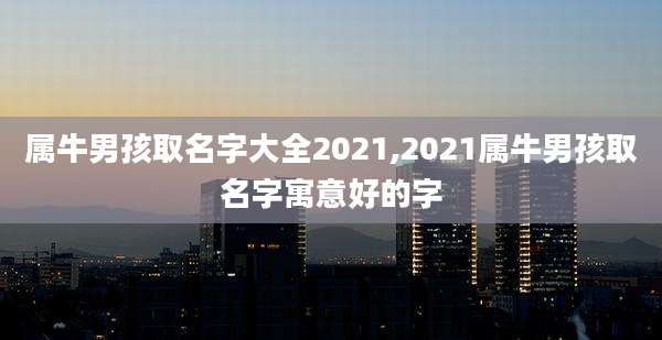 属牛男孩取名字大全2021,2021属牛男孩取名字寓意好的字