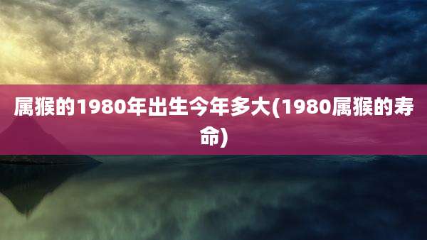属猴的1980年出生今年多大(1980属猴的寿命)
