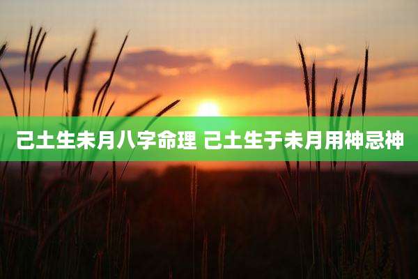 己土生未月八字命理 己土生于未月用神忌神