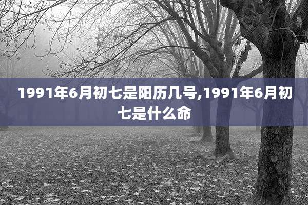 1991年6月初七是阳历几号,1991年6月初七是什么命