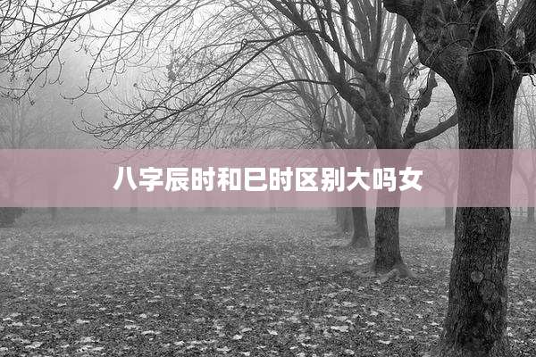 八字辰时和巳时区别大吗女