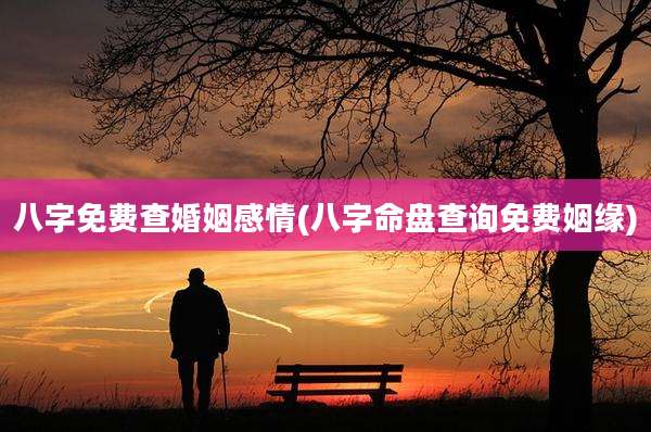 八字免费查婚姻感情(八字命盘查询免费姻缘)
