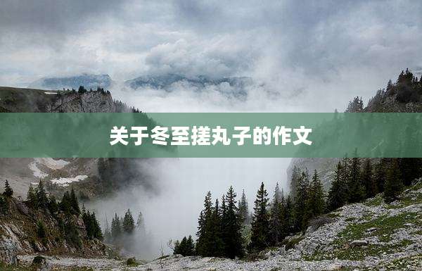关于冬至搓丸子的作文